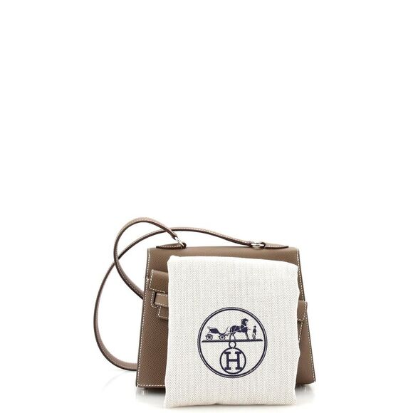 Hermes Kelly Sellier en Desordre Bag Grey Epsom with Palladium Hardware 20 Gray - Picture 2 of 9